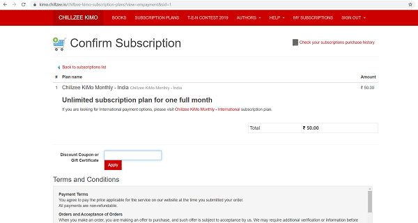 Chillzee KiMo buy subscription plan plan steps
